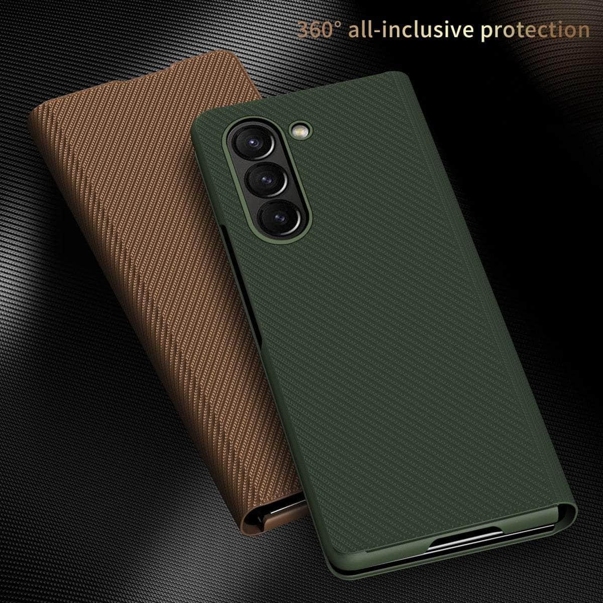 Casebuddy Galaxy Z Fold 5 Matte Carbon Fiber Folding Cover