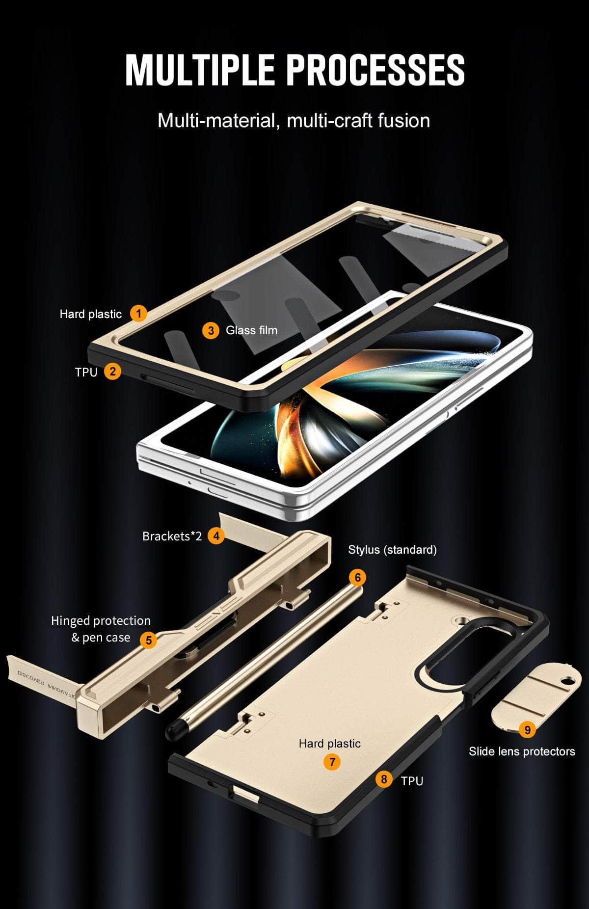 Casebuddy Galaxy Z Fold 5 Rugged Armor Pen Slot Case