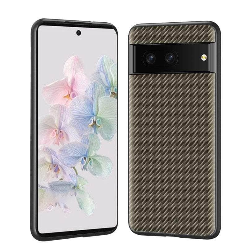 Casebuddy Gold / for Pixel 8 Google Pixel 8 Carbon Fiber Vegan Leather Case