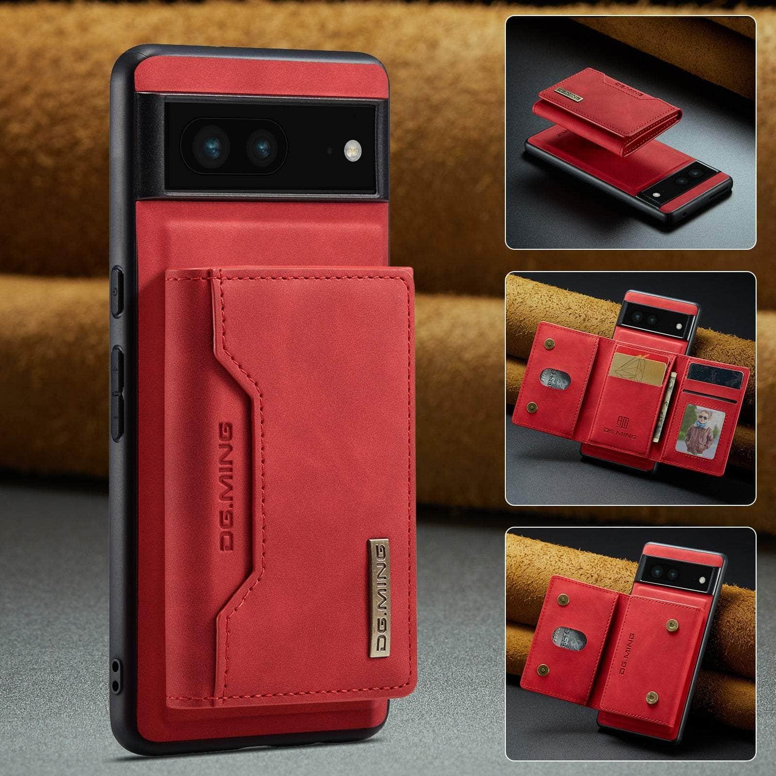 Casebuddy Red / Google Pixel 8 Pro Google Pixel 8 Pro Detachable Leather Wallet Case