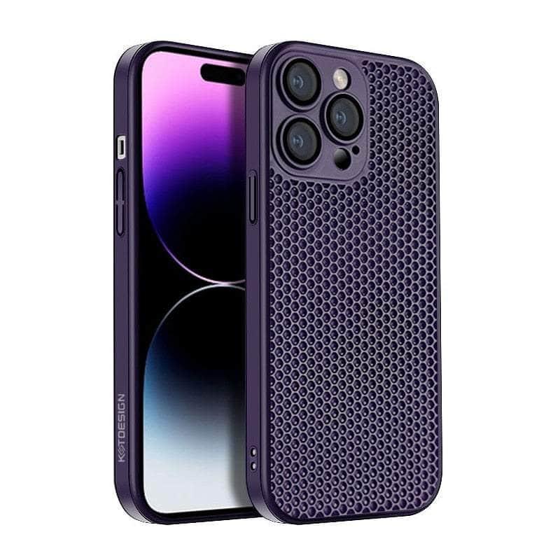 Casebuddy Purple / For iPhone 15 ProMax Heat Dissipation Cooling iPhone 15 Pro Max Case