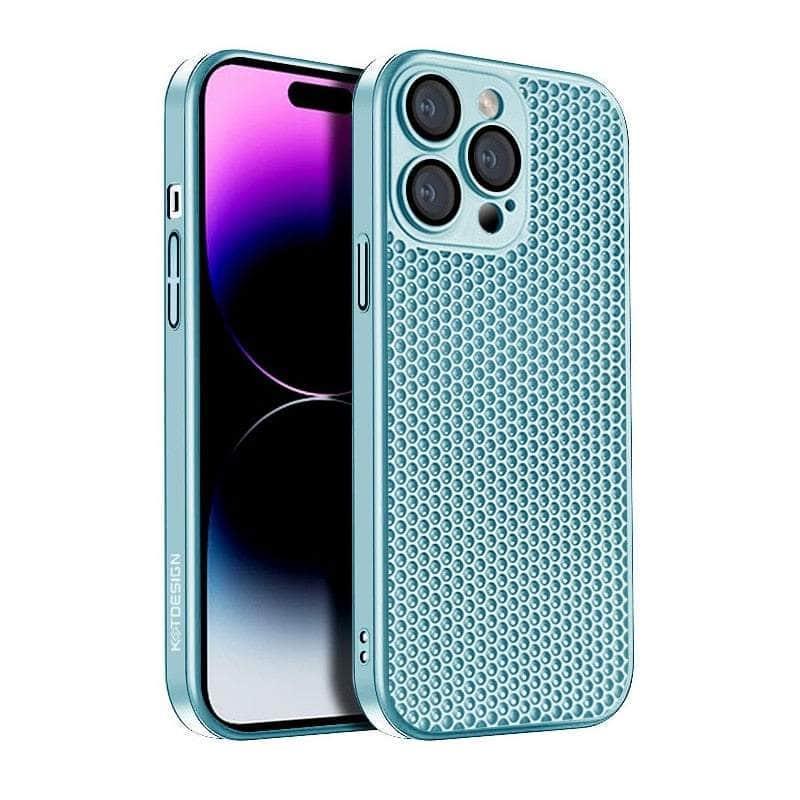 Casebuddy Cyan / For iPhone 15 ProMax Heat Dissipation Cooling iPhone 15 Pro Max Case