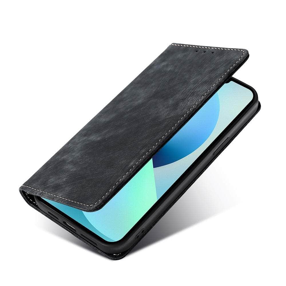 Casebuddy for iPhone 15 / Black iPhone 15 Luxury Business Vegan Leather Case