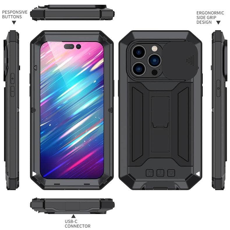 Casebuddy iPhone 15 Plus Full Body Rugged Armor Shockproof Metal Cover