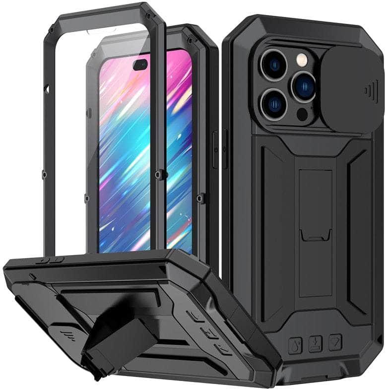 Casebuddy iPhone 15 Pro Full Body Rugged Armor Shockproof Metal Cover