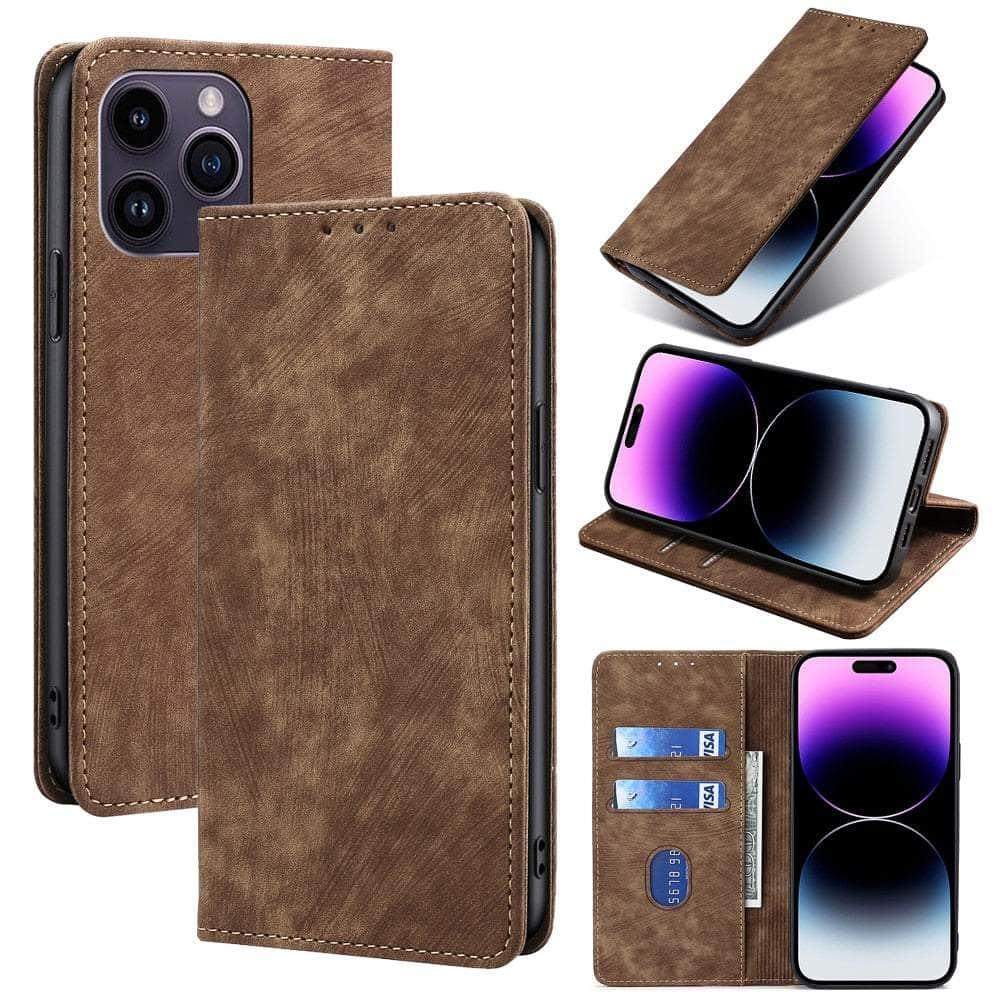 Casebuddy iPhone 15 Pro Luxury Business Vegan Leather Case