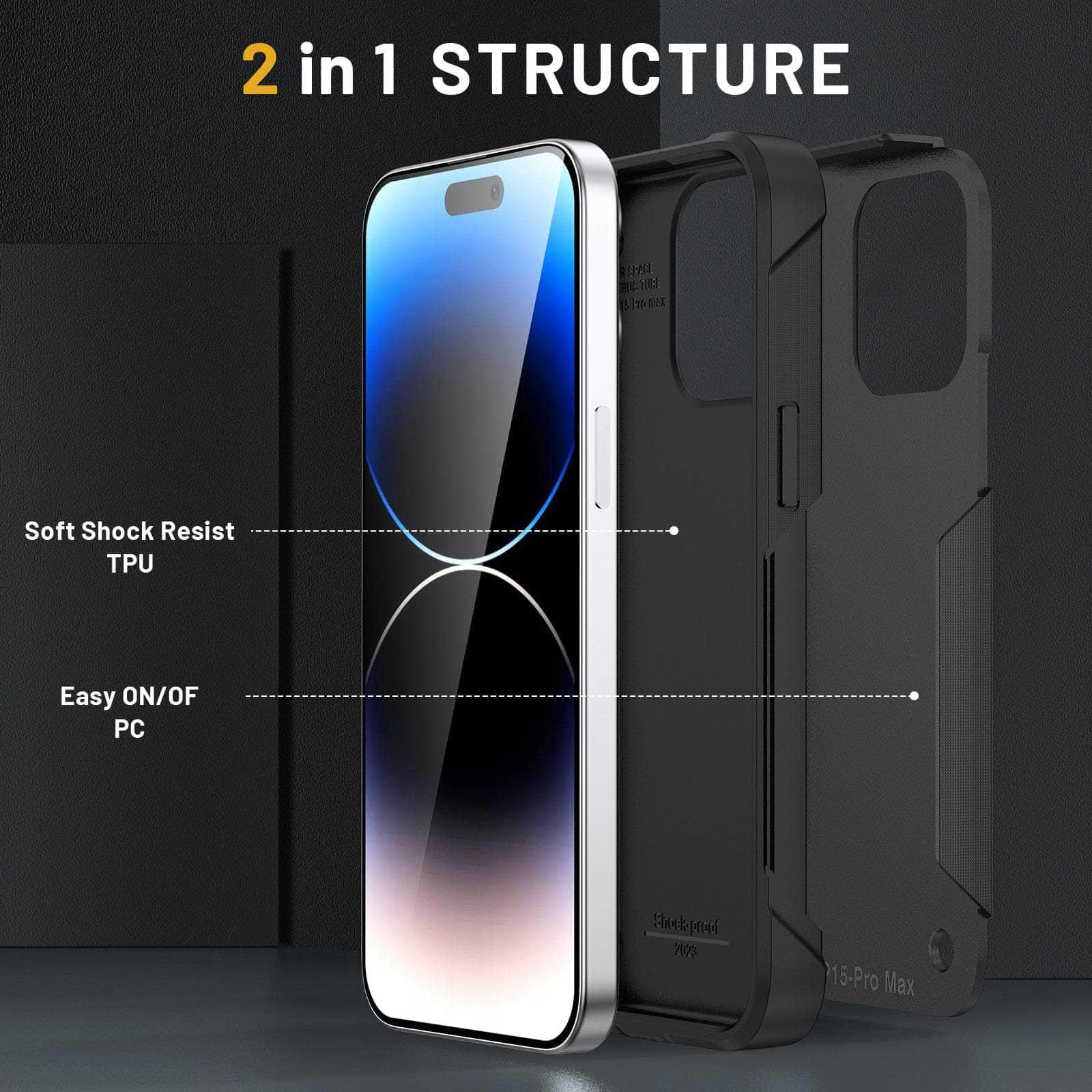 Casebuddy iPhone 15 Pro Max Shockproof Hard Plastic TPU Bumper