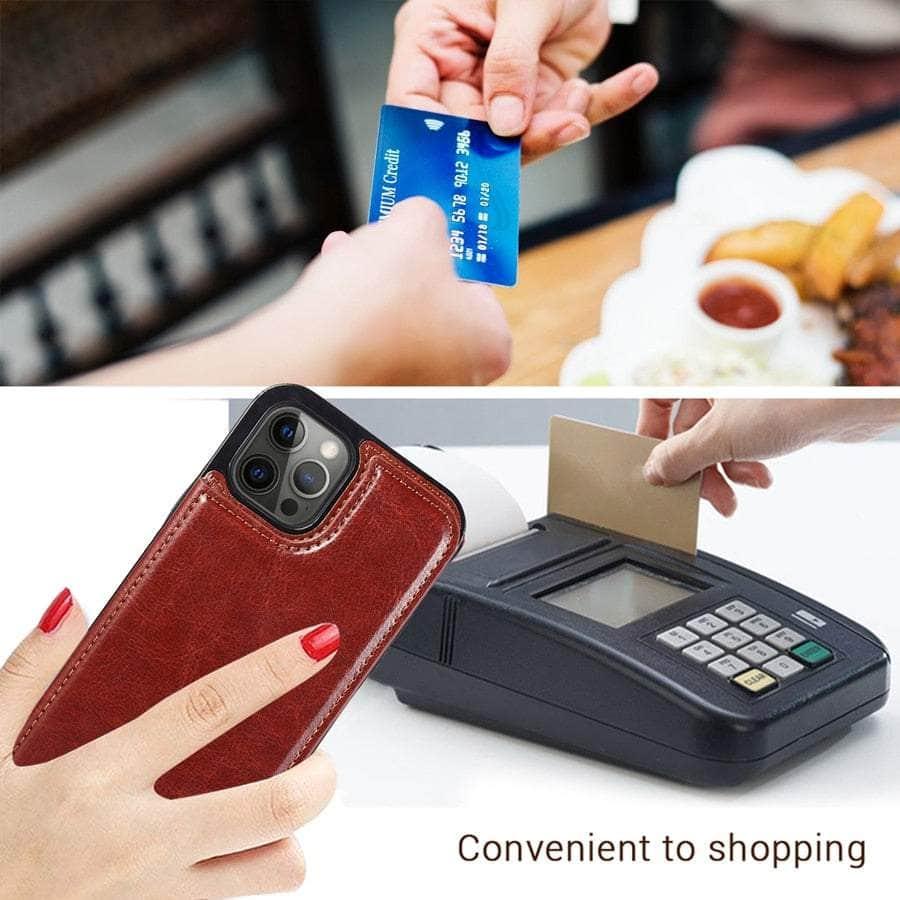 Casebuddy iPhone 15 Wallet Double Button Card Stand