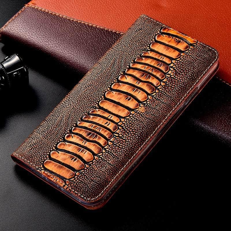 Casebuddy Light Brown / For A34 Luxury Galaxy A34 Genuine Leather Flip Case