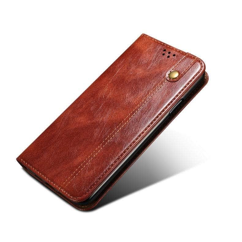 Casebuddy Auburn / A34 5G Luxury Galaxy A34 Vegan Leather Magnet Book