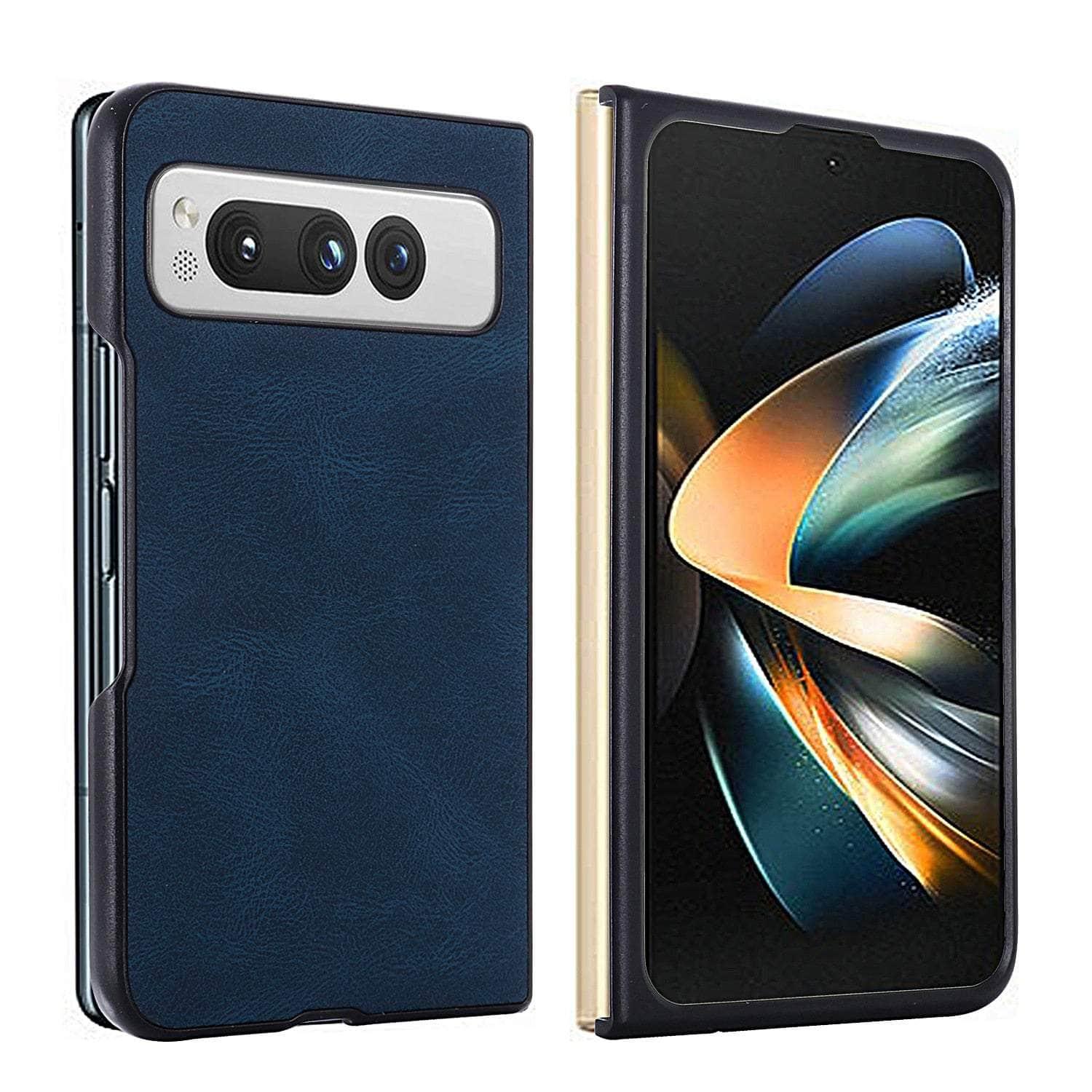 Casebuddy Blue / Google Pixel Fold Luxury Google Pixel Fold Vegan Leather Case