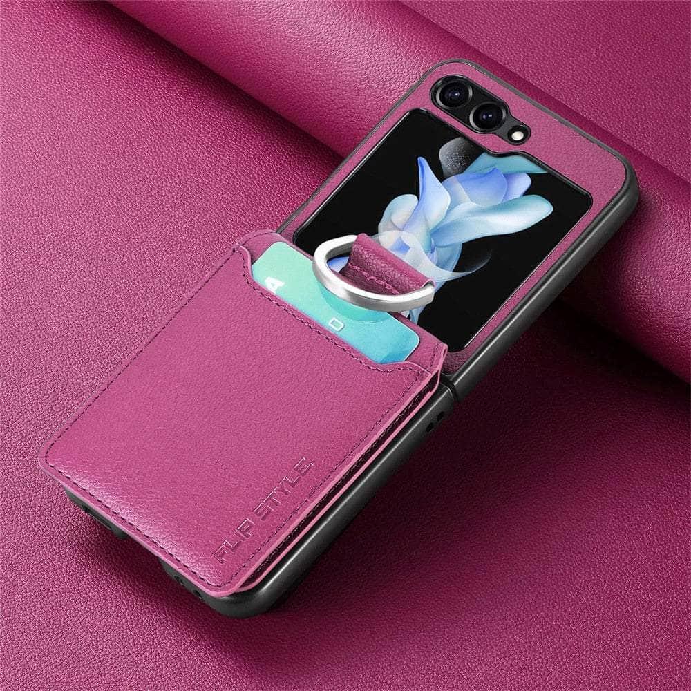 Casebuddy Purple CX / Flip 5 5G Luxury Vegan Leather Galaxy Z Flip 5 Cover