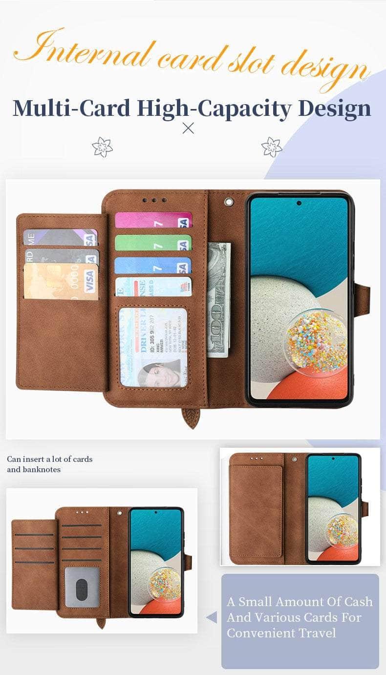 Casebuddy Luxury Zipper Leather Card Book Galaxy A24 Etui