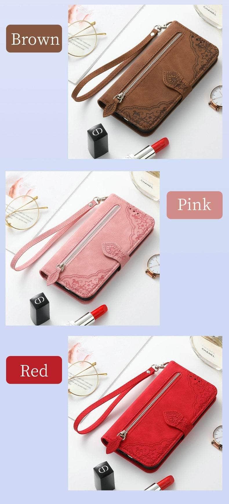 Casebuddy Luxury Zipper Leather Card Book Galaxy A24 Etui