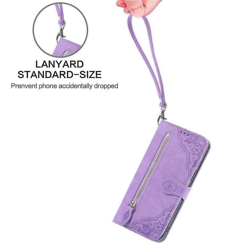 Casebuddy Luxury Zipper Leather Card Book Galaxy A24 Etui