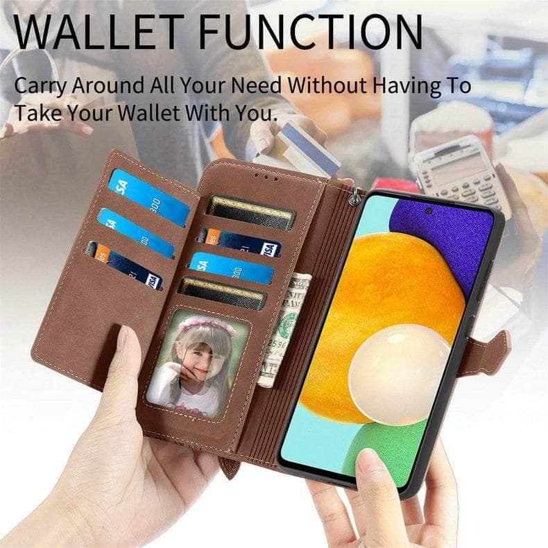 Casebuddy Luxury Zipper Leather Card Book Galaxy A24 Etui