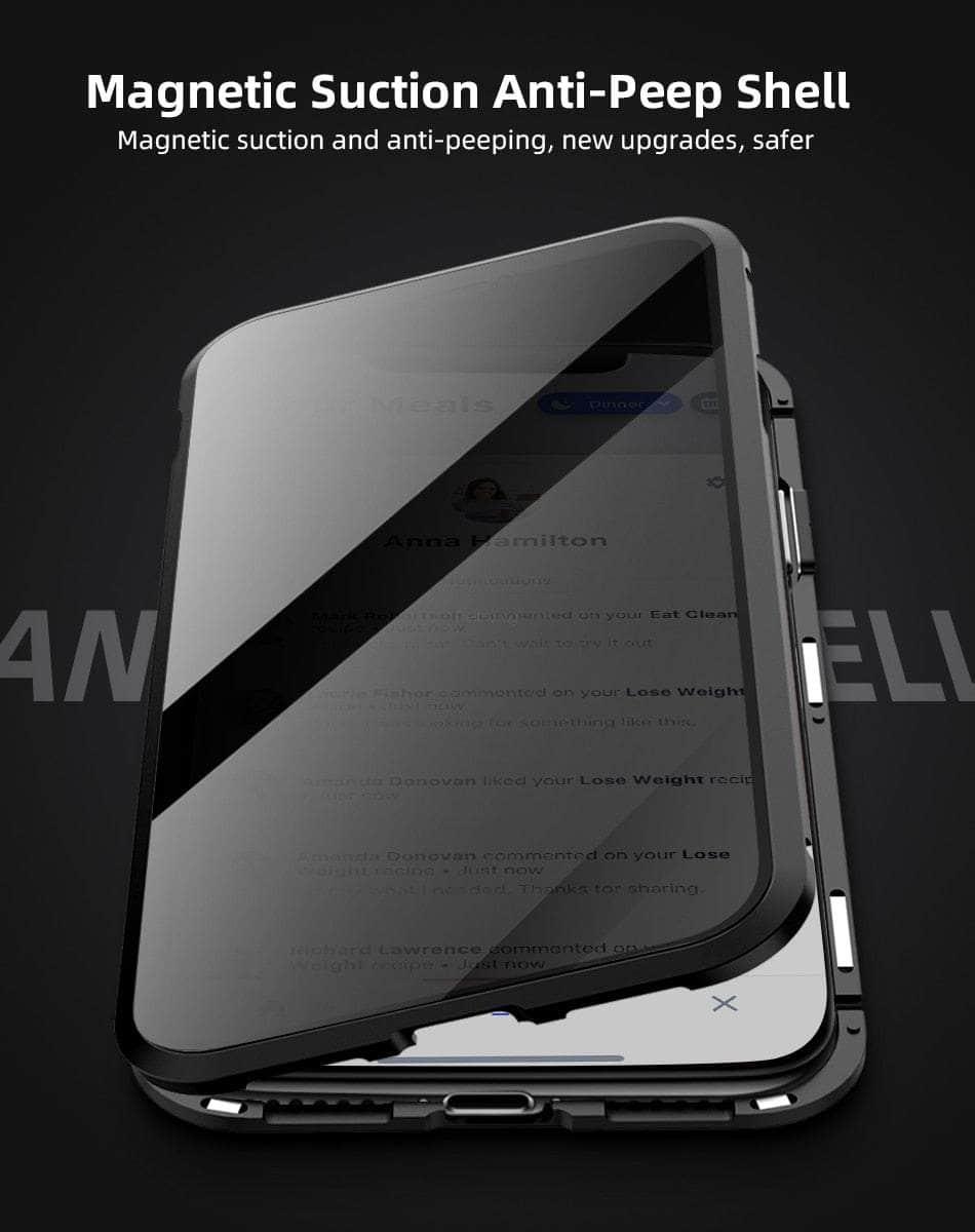 Casebuddy Magnetic Tempered iPhone 15 Plus Glass Privacy Case