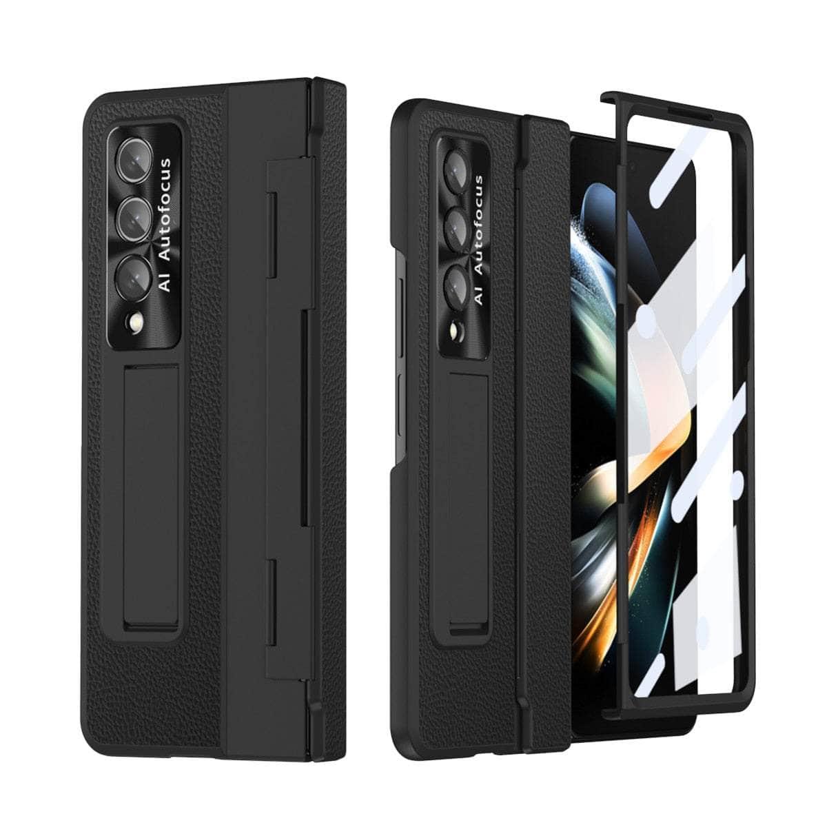 Casebuddy Black / For Z Fold 5 2023 Plating Galaxy Z Fold 5 Glass Protection Cover