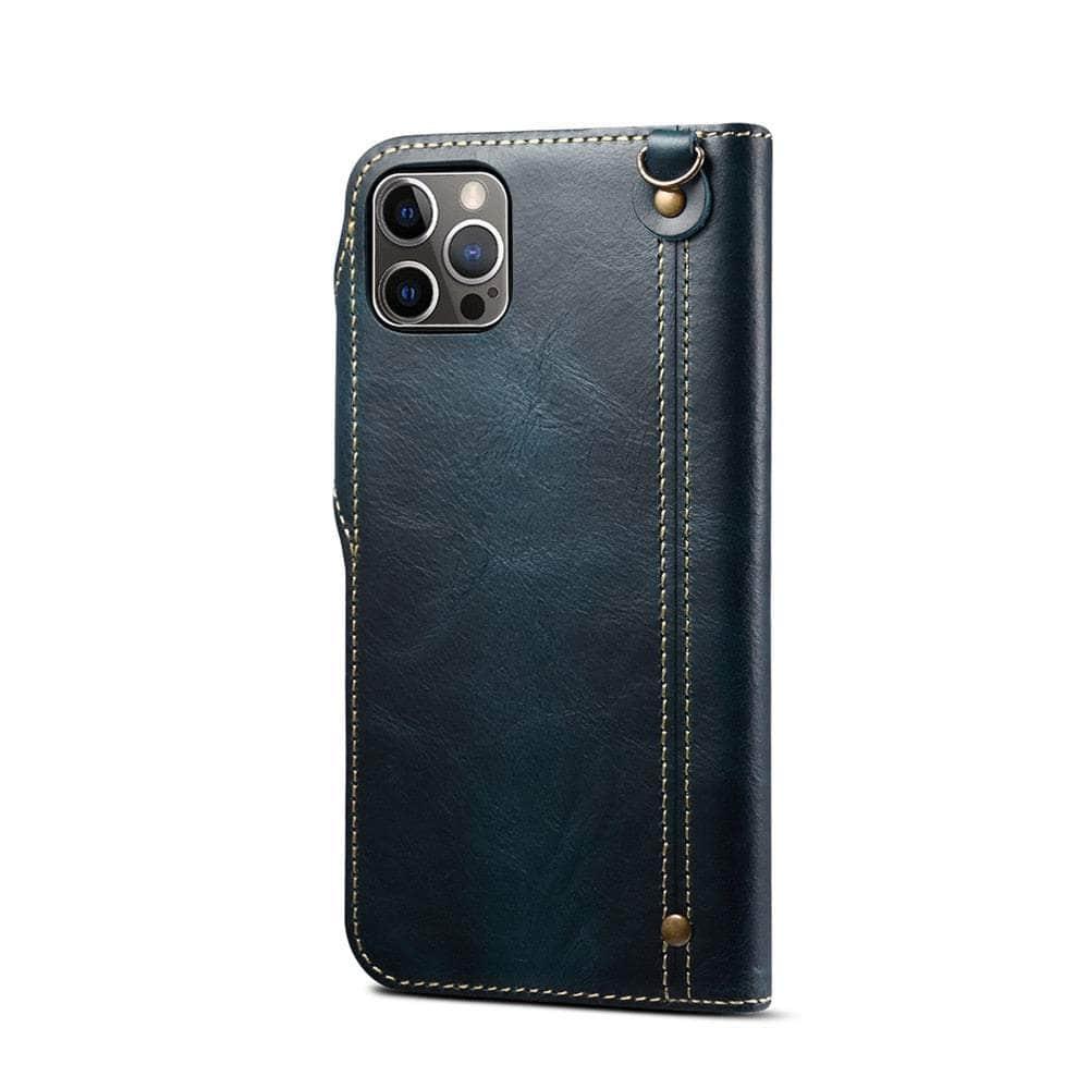 Casebuddy Real Leather iPhone 15 Pro Vintage Card Case