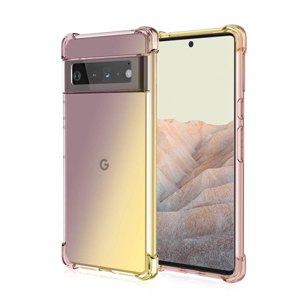 Casebuddy Back Gold / for Pixel 8 Shockproof Air-Bag Gradient Silicone Pixel 8 Case