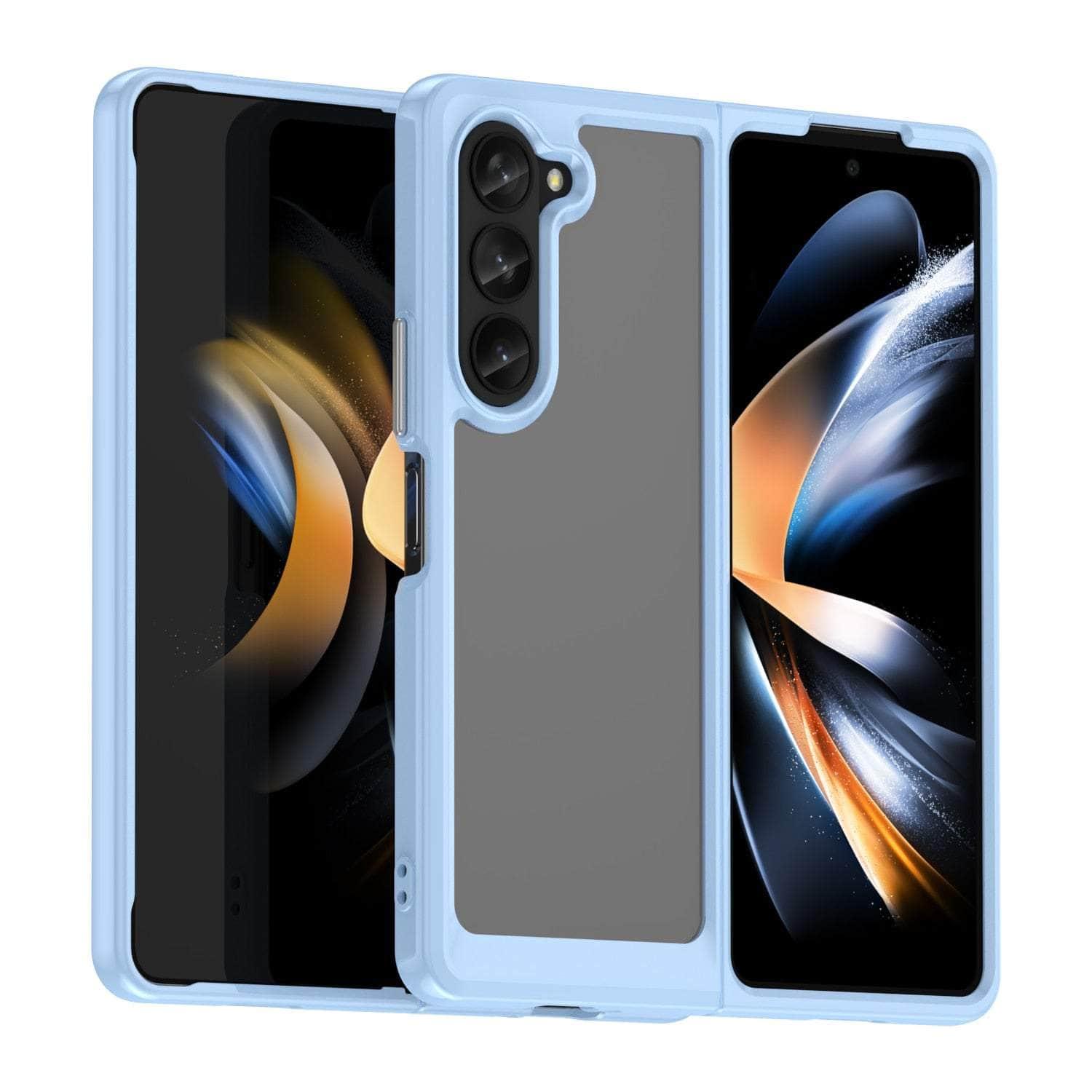 Casebuddy Blue / For Galaxy Z Fold 3 Shockproof Galaxy Z Fold 3 Bumper Cover