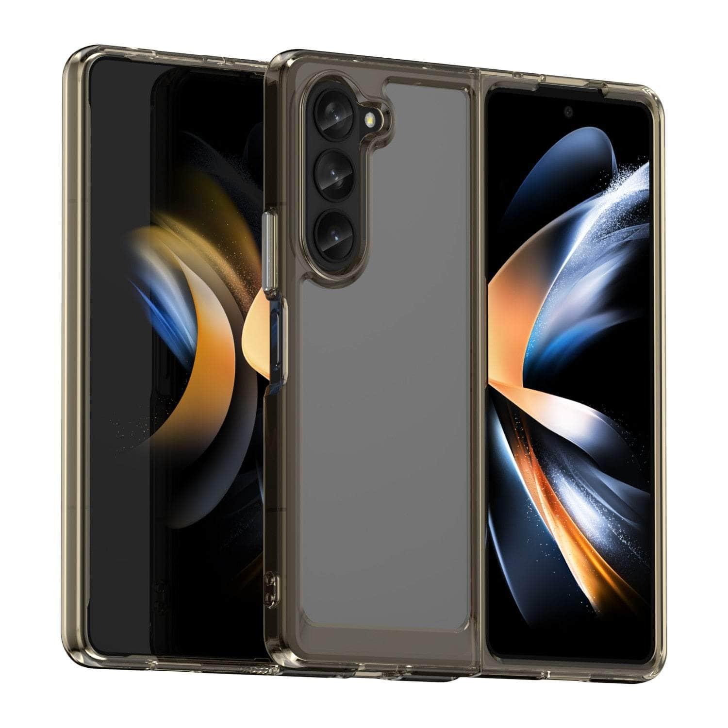 Casebuddy Transparent Gray / For Galaxy Z Fold 4 Shockproof Galaxy Z Fold 4 Bumper Cover
