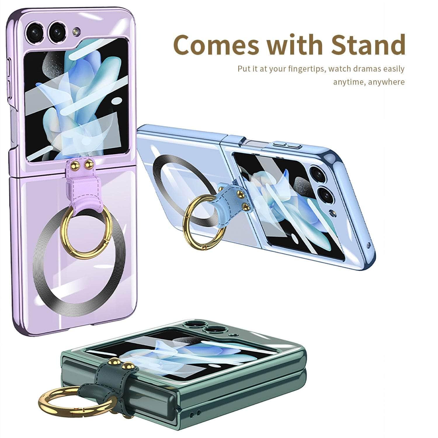 Casebuddy Transparent Galaxy Z Flip 5 Ring Stand