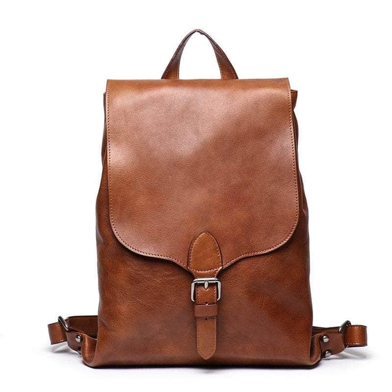 Casebuddy brown Vintage Full Grain Genuine Leather Backpack