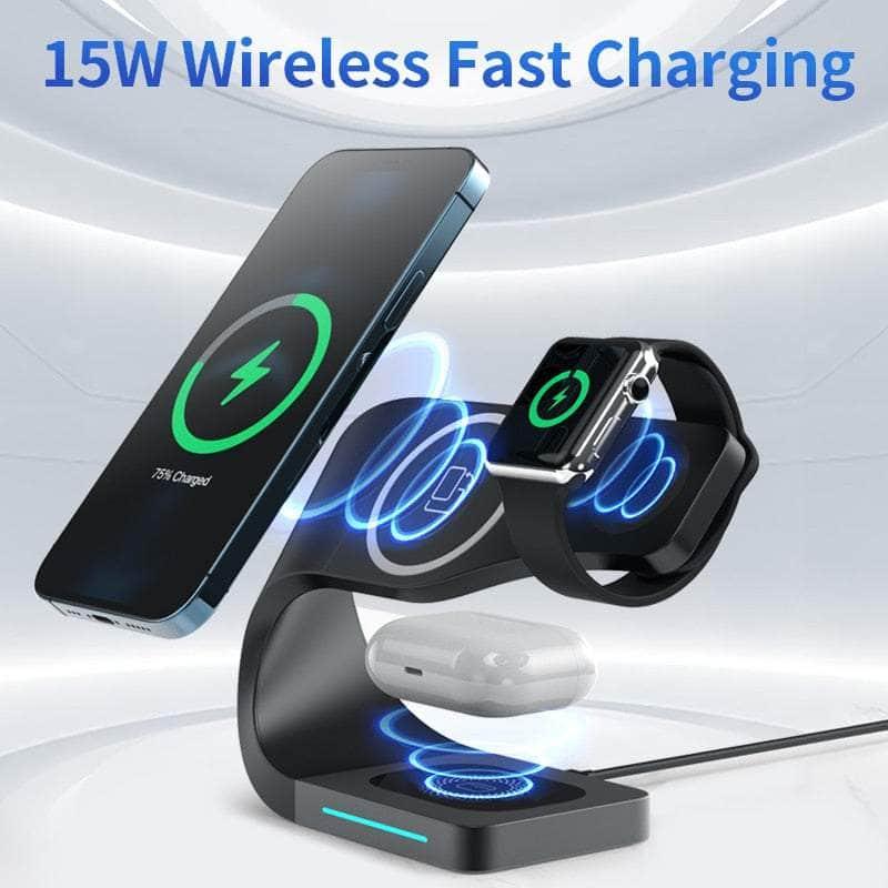 3 in 1 Magnetic Wireless Charger iPhone Stand