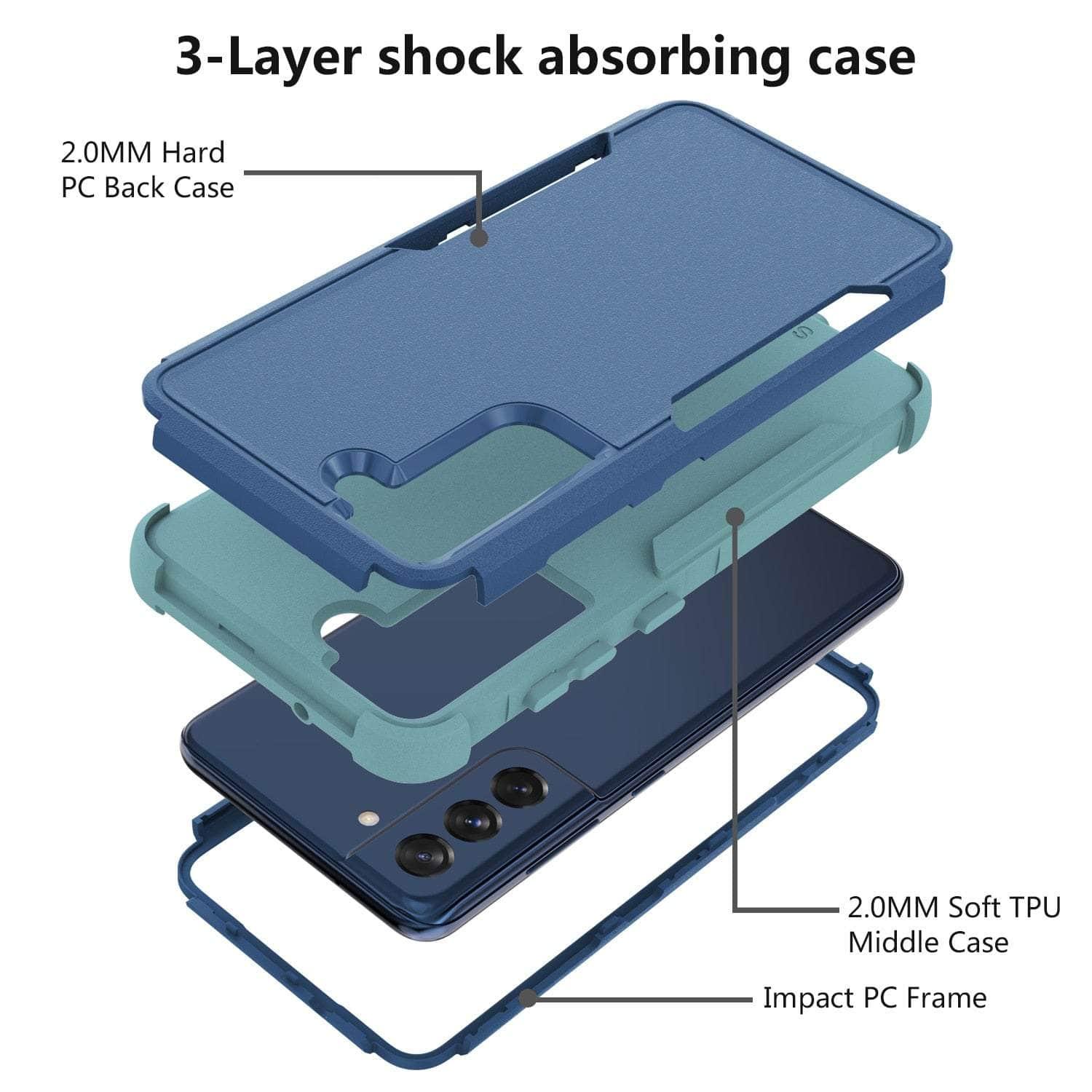 3 LayerGalaxy S22 Armor Shockproof Front Protection Bumpers