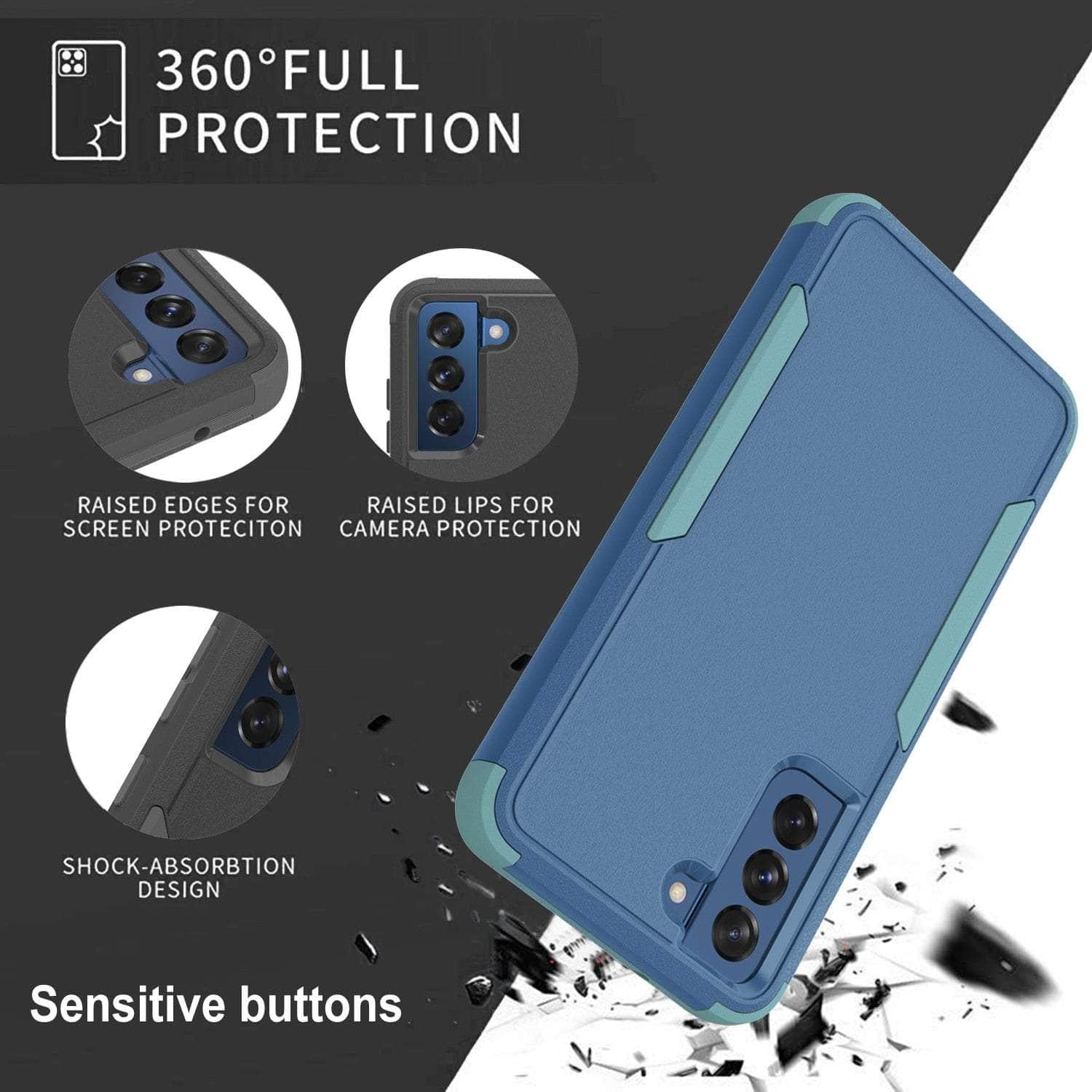 3 LayerGalaxy S22 Armor Shockproof Front Protection Bumpers