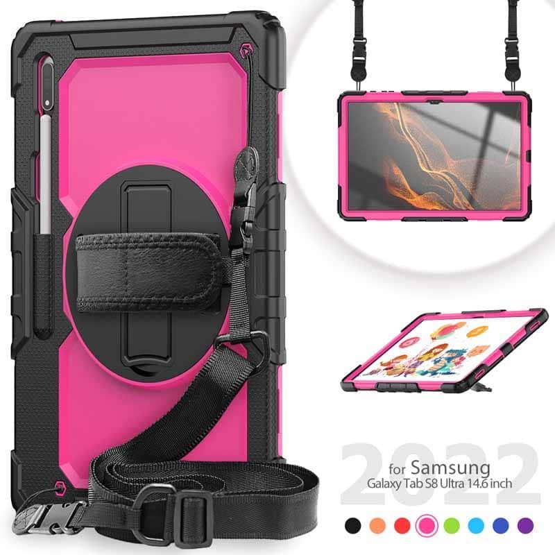 360 Rotating Galaxy Tab S8 Ultra 2022 X900 Rugged Case