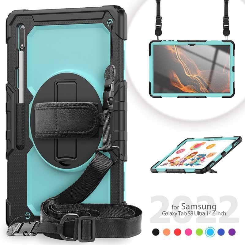 360 Rotating Galaxy Tab S8 Ultra 2022 X900 Rugged Case
