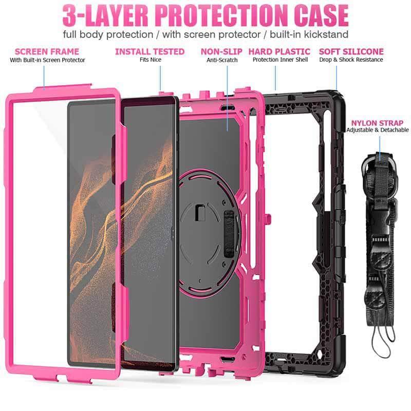 360 Rotating Galaxy Tab S8 Ultra 2022 X900 Rugged Case