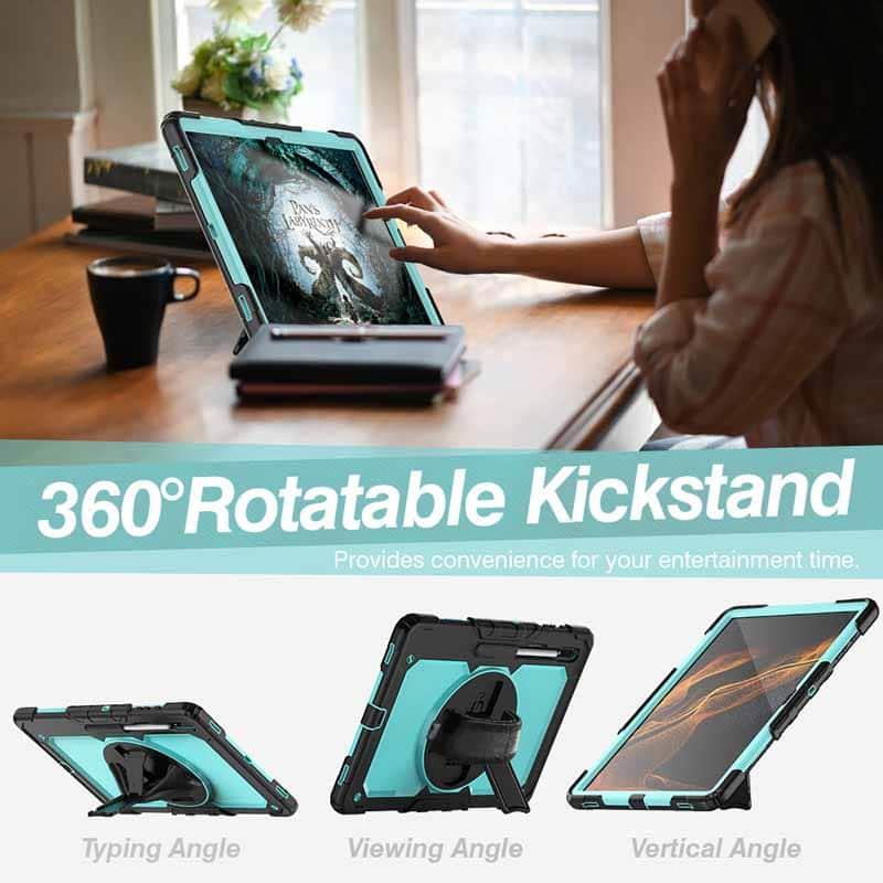 360 Rotating Galaxy Tab S8 Ultra 2022 X900 Rugged Case