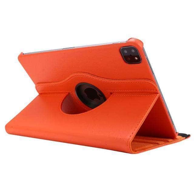 CaseBuddy Australia Casebuddy Orange / iPad Pro 12.9 2021 360 Rotating iPad Pro 12.9 2021 Leather Smart Case