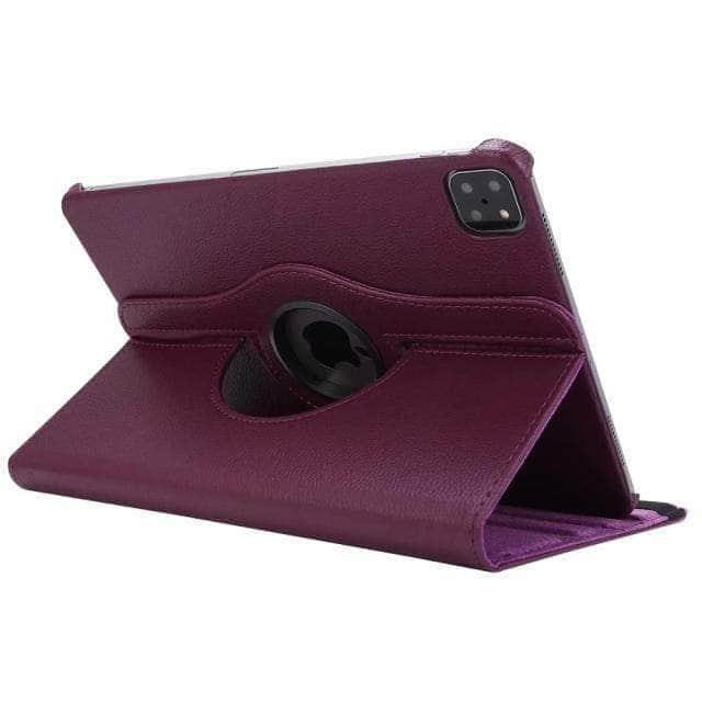 CaseBuddy Australia Casebuddy Purple / iPad Pro 12.9 2018 360 Rotating iPad Pro 12.9 2021 Leather Smart Case