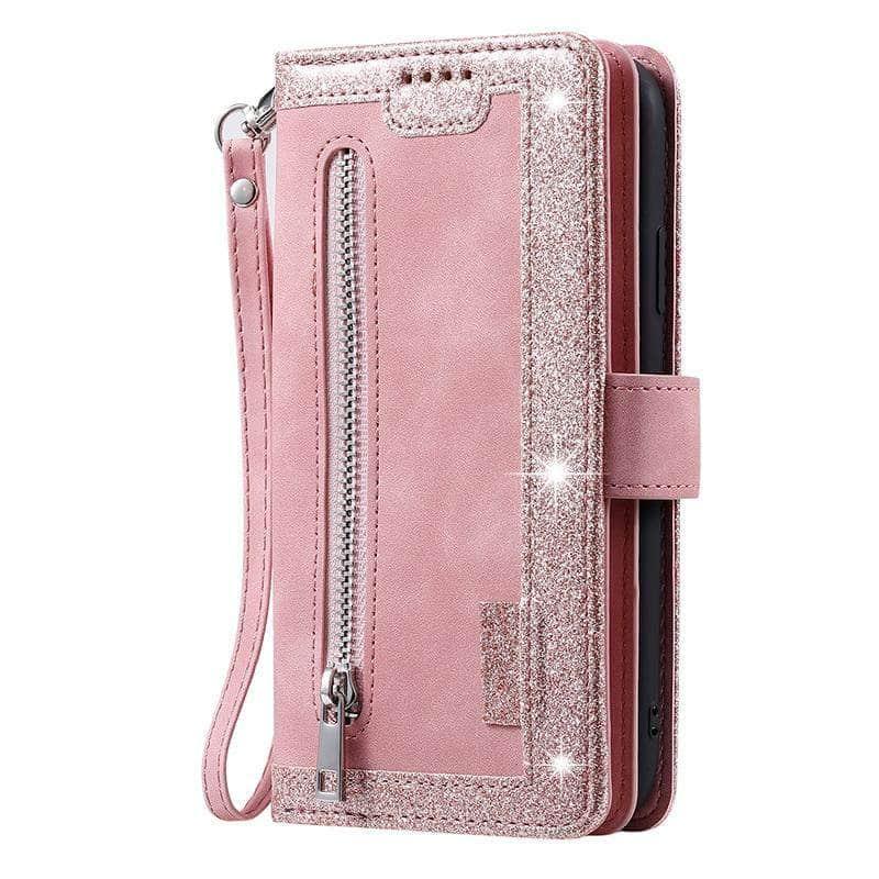 9 Cards Zipper Flip iPhone 13 Pro Max Leather Case