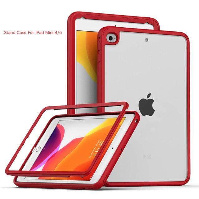 CaseBuddy Australia Casebuddy Red / For iPad 10.2 2020 Acrylic Full Protection iPad 8 & 7 (10.2) 2020 Transparent Cover