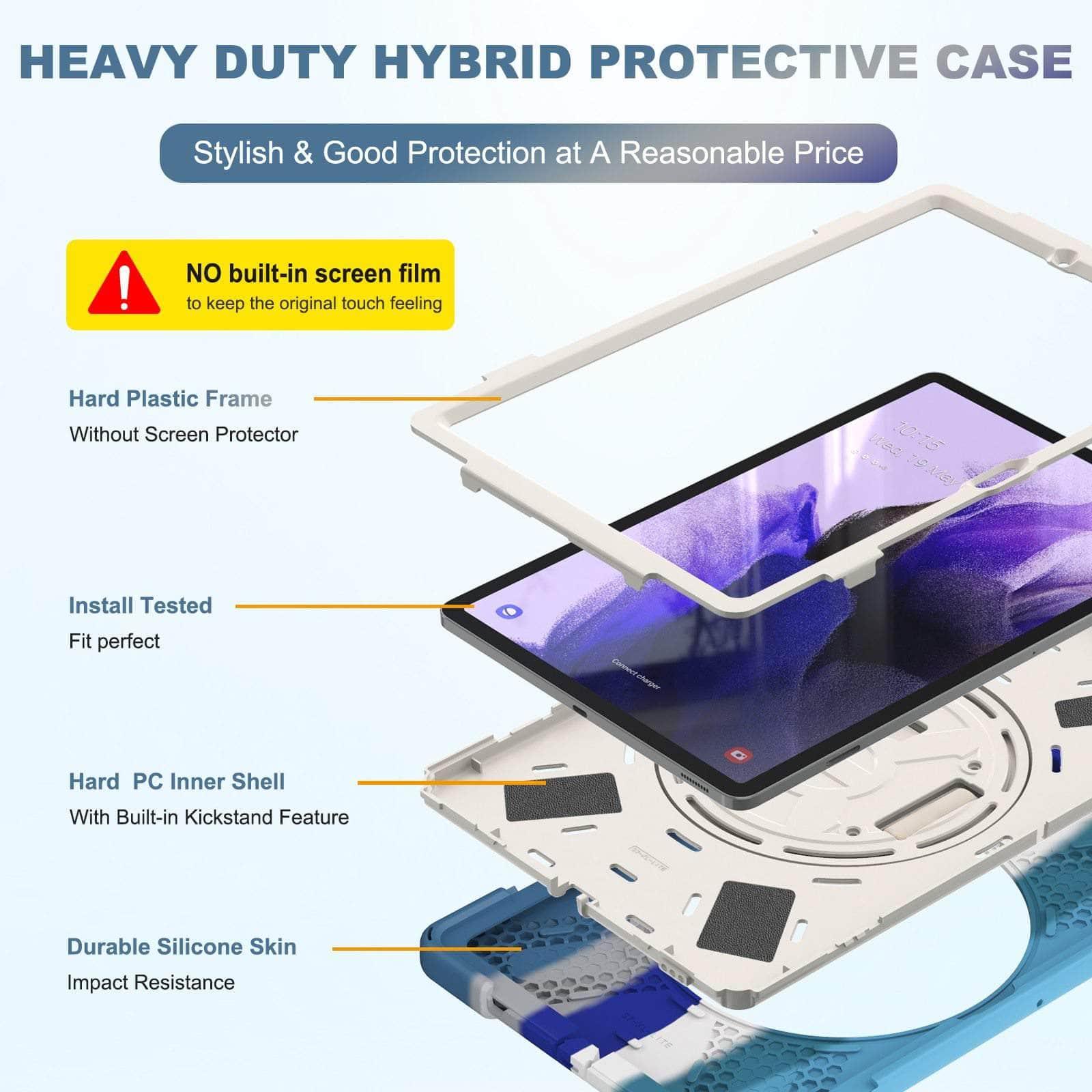 Anti-fall Rugged Duty Stand Galaxy Tab S7 Lite 12.4 T730 T735
