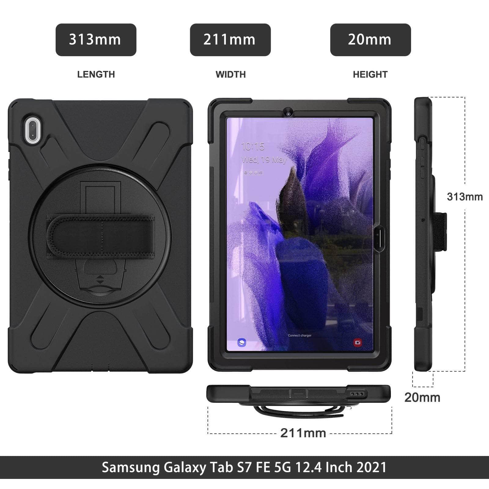Anti-fall Rugged Duty Stand Galaxy Tab S7 Lite 12.4 T730 T735