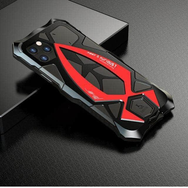 CaseBuddy Australia Casebuddy For iPhone 12 Mini / Black and red Anti-Knock Armor ABS iPhone 12 Bumper Case