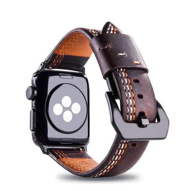 Apple Watch 6 5 4 3 SE 44/40 Wrist Strap Genuine Leather Watchband