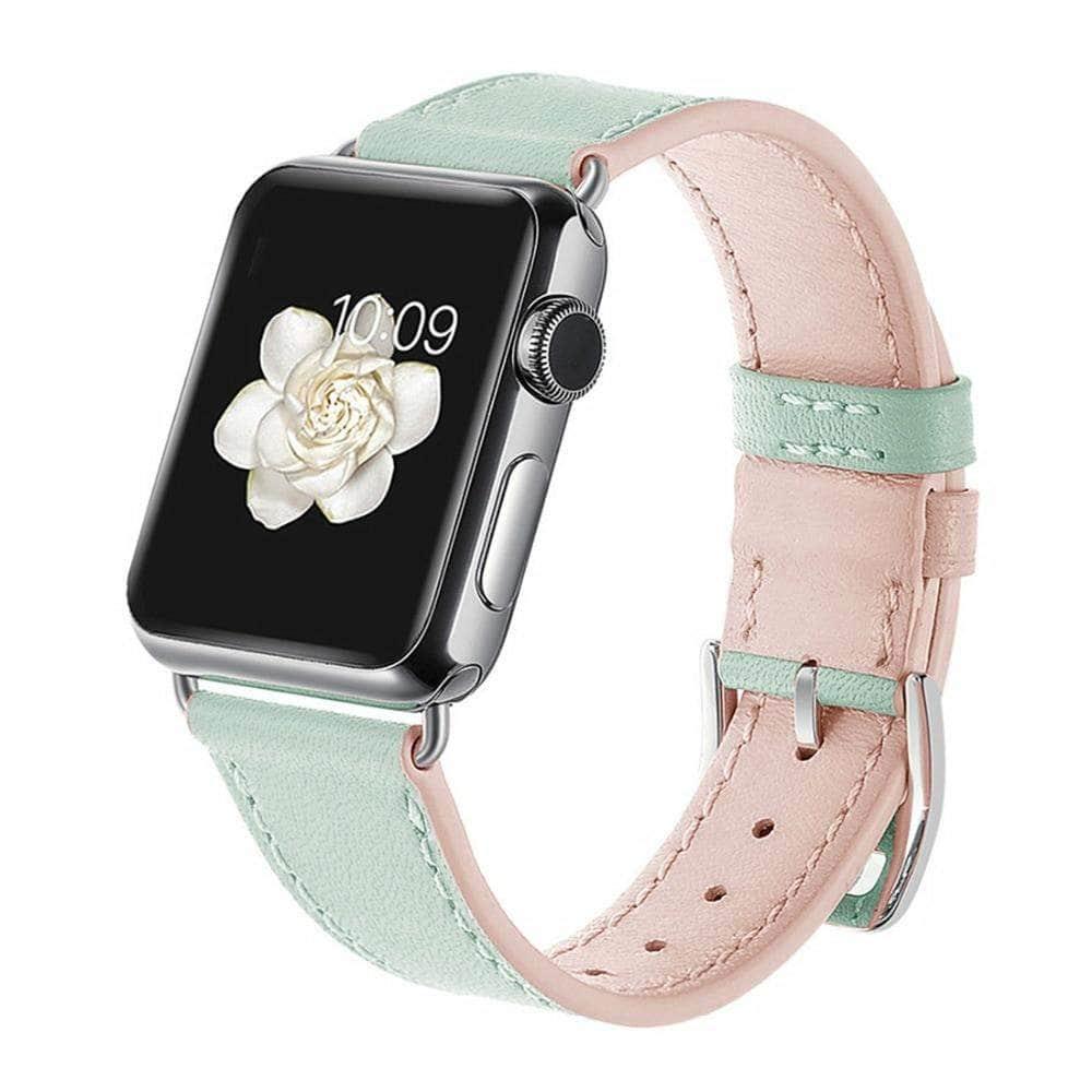 Apple Watch 6 5 4 3 SE 44/42/40/38 Luxury Genuine Leather Watchband Bracelet - CaseBuddy