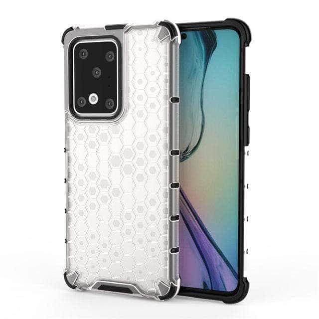 CaseBuddy Casebuddy For Galaxy S20 Ultra / Clear Armor Case Samsung S20+ S20 Ultra 5G Honeycomb Clear Phone Case Shockproof Back Cover