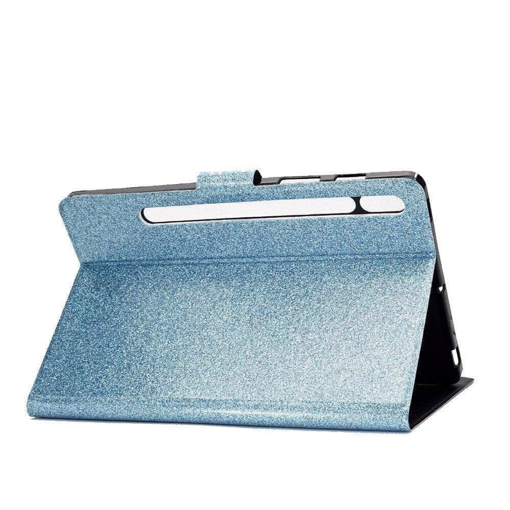 Auto Wake Sleep Smart Cover Galaxy Tab S7 T870 T875 Magnetic Glitter Card Slot Stand Case