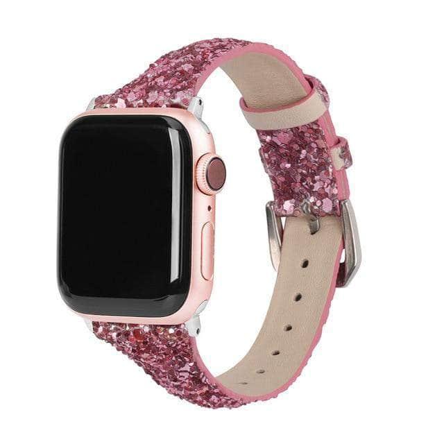 Bling Glitter Leather Band Apple Watch Band 6 5 4 3 2 SE 44/42/40/38