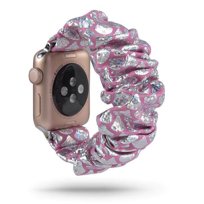 Bling Scrunchies Elastic Strap Apple Watch Band 6 5 4 3 2 SE 44/42/40/38