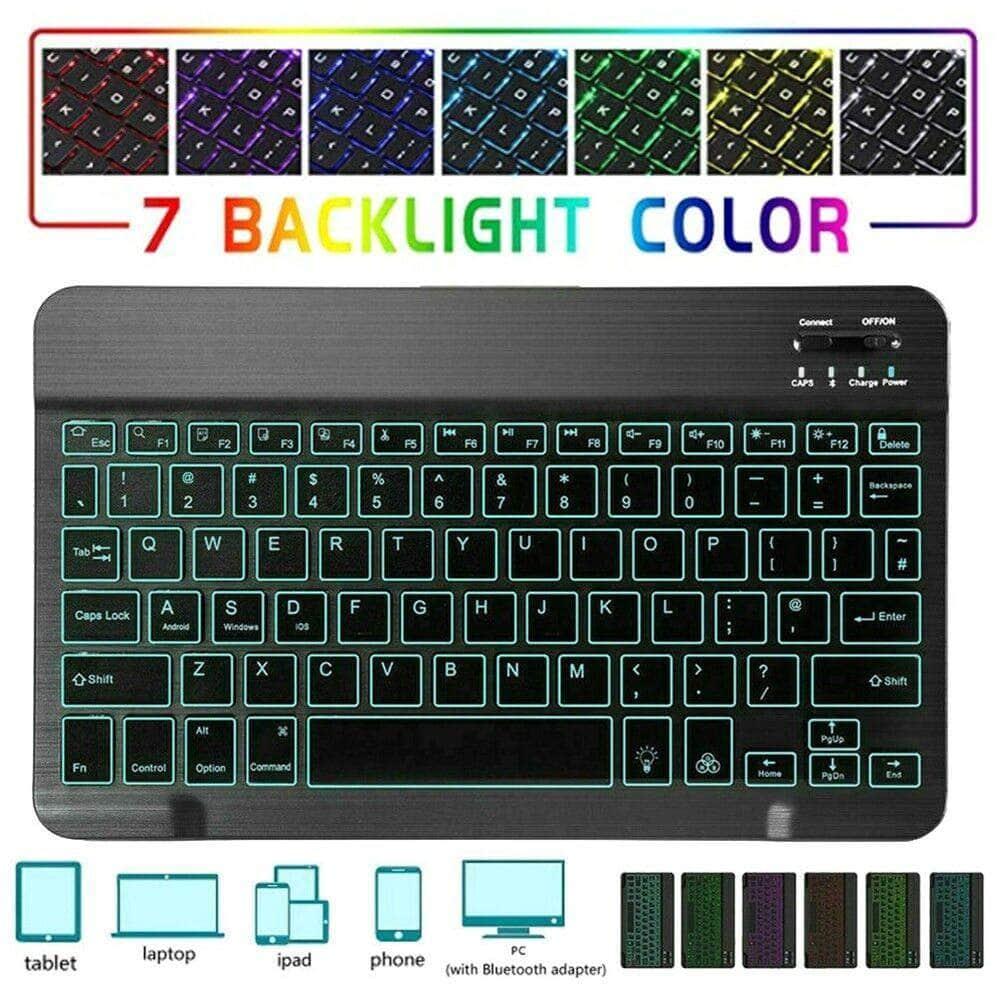 Bluetooth Backlit Keyboard Leather Galaxy Tab A7 10.4 T500 T505 Case