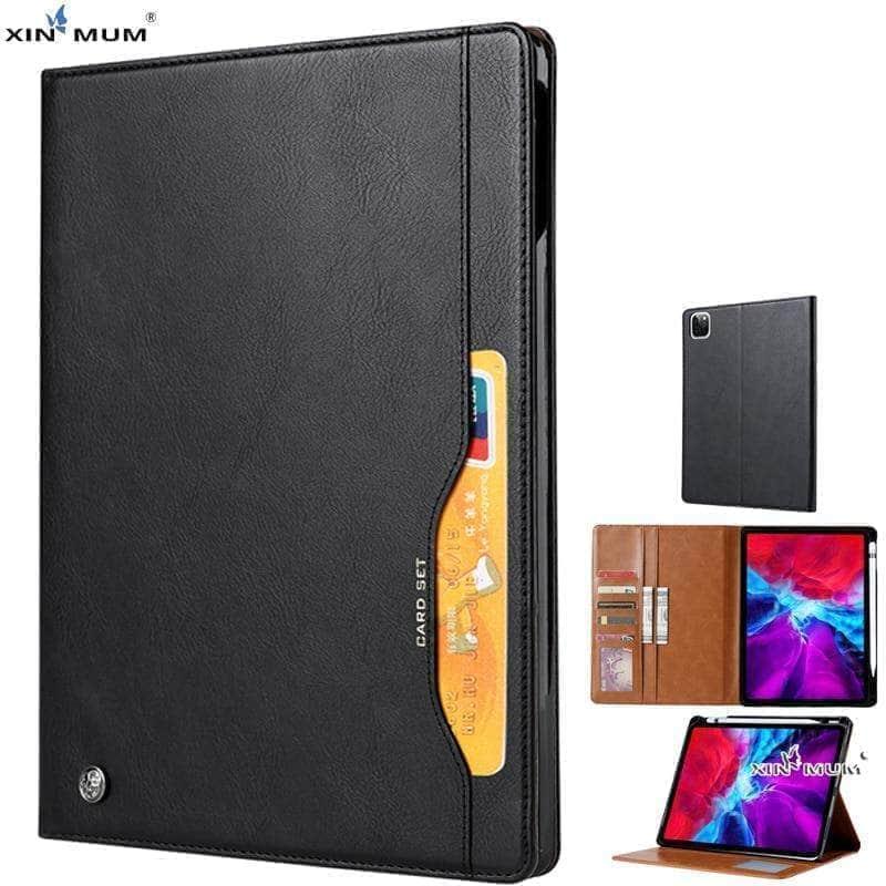 Business Flip Leather Case iPad Pro 11 12.9 2020 Pen Holder Card Slot